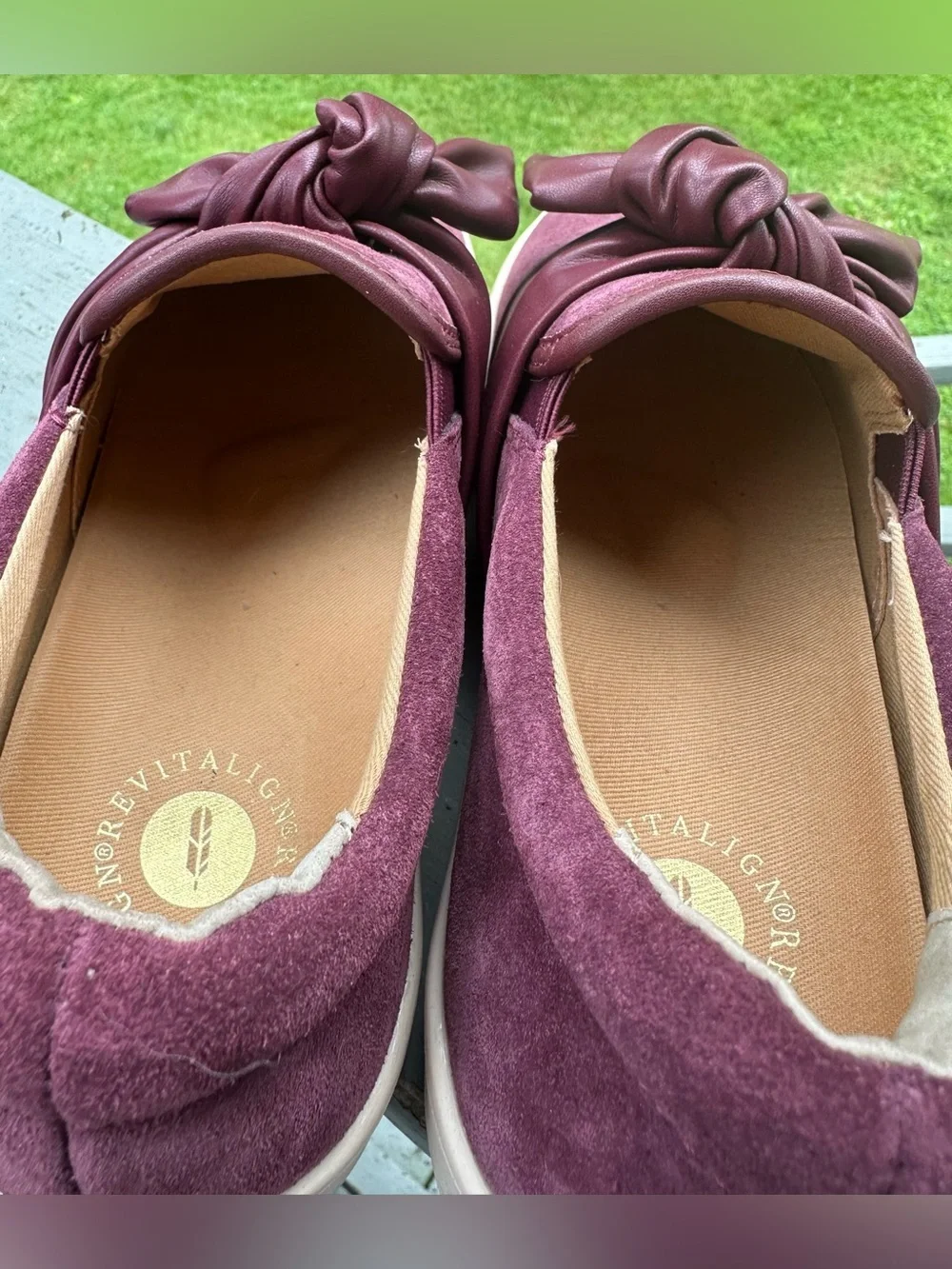 REVITALIGN 7B Orthotic Suede Slip-On Barbados Bow Shoe Wine Port Royale Flat